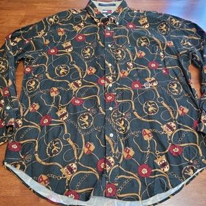 Vintage courdroy equestrian button down shirt